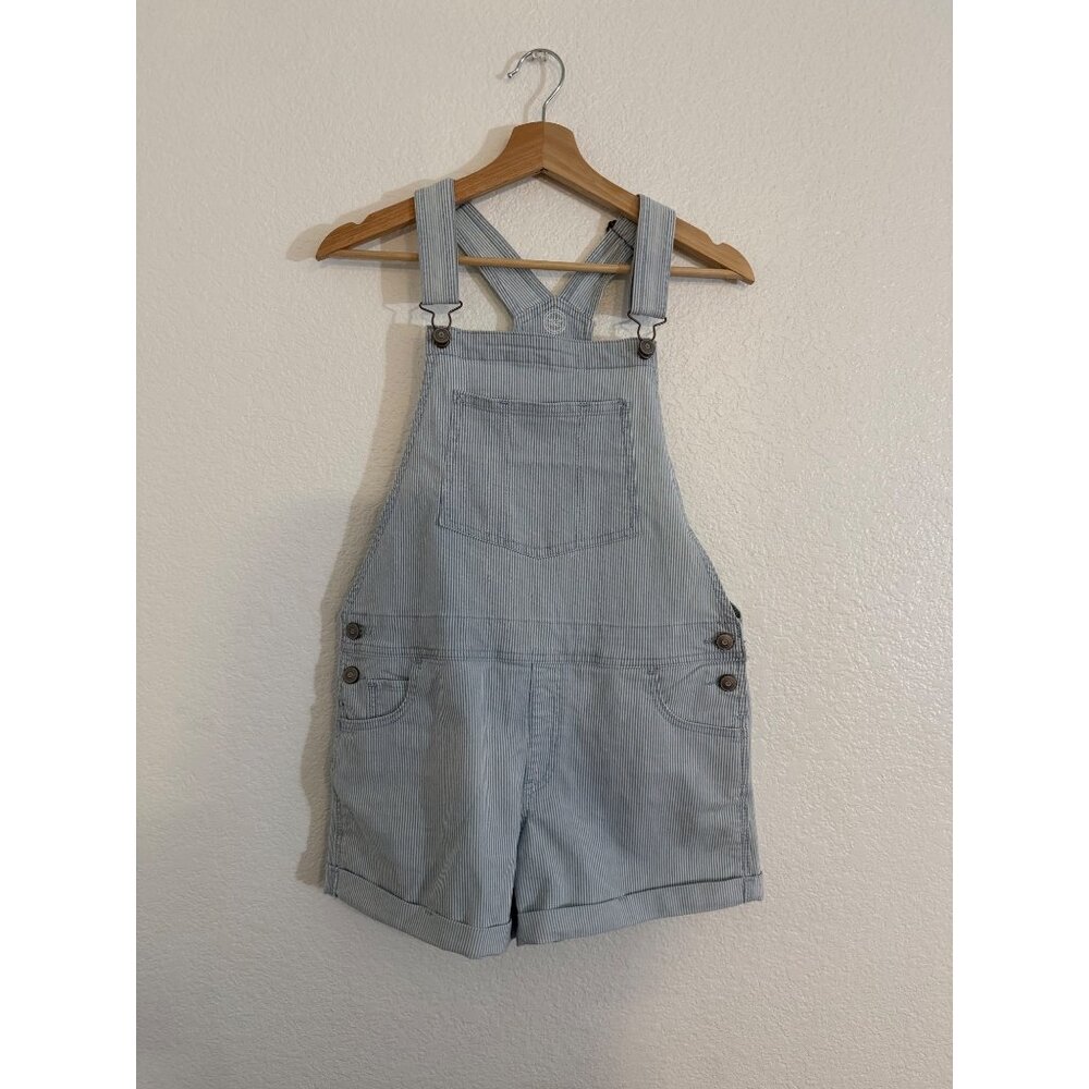 Wonder Nation Girls White Blue Overall Shorts Size XXL (18)